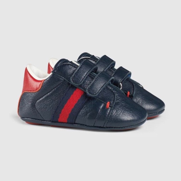 Gucci Other - 🛍 Gucci Baby Leather Sneaker w/ Web (3-10months)